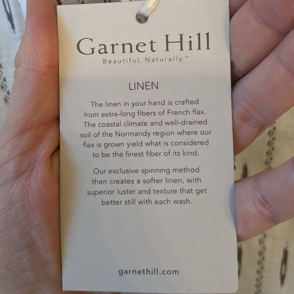 Garnet Hill 2021 White 100% Linen Pattern Printed Long Sleeve Button Up Shirt - Picture 6 of 8